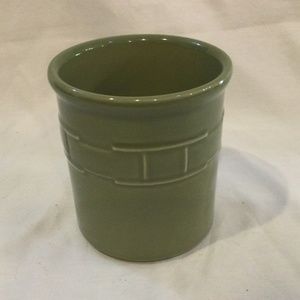 Longaberger Pottery Woven Traditions Sage Green 1 Quart Crock - NEW